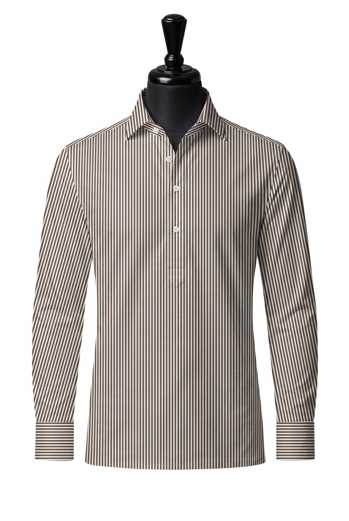 Royal Caribbean Silver Brown London Stripe Shirt — SH-2 front — FM84656