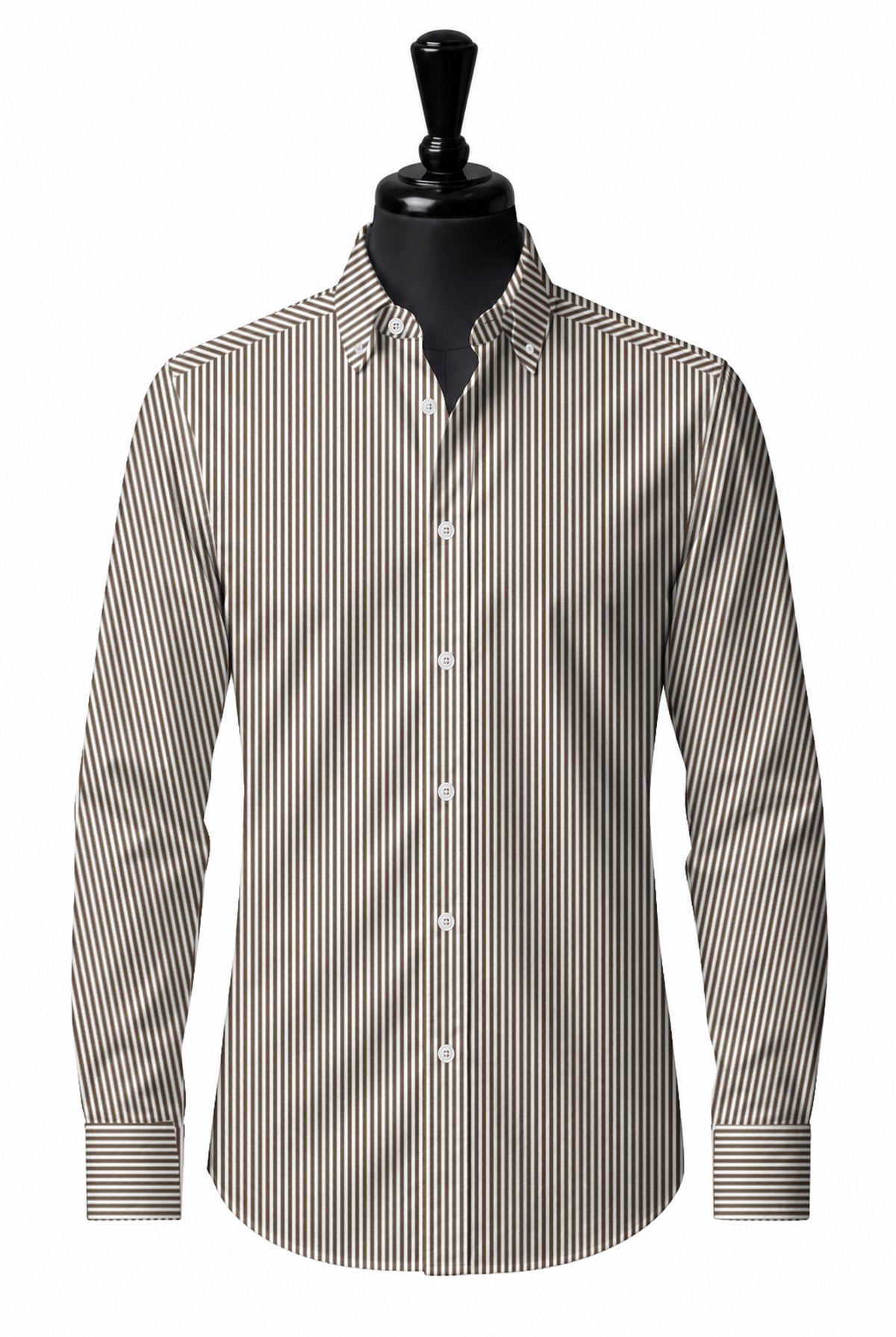 Royal Caribbean Silver Brown London Stripe Shirt — SH-3 front — FM84656