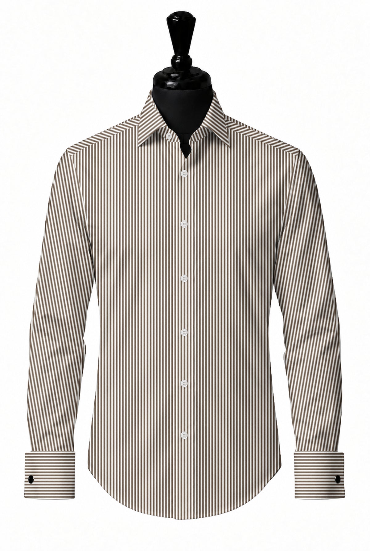 Royal Caribbean Silver Brown London Stripe Shirt — SH-4 front — FM84656