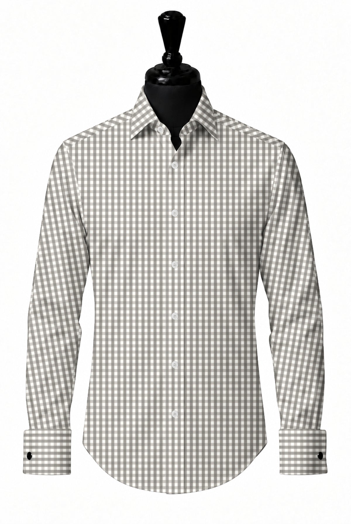 Royal Caribbean Silver Grey Gingham Shirt — SH-4 front — FM84738