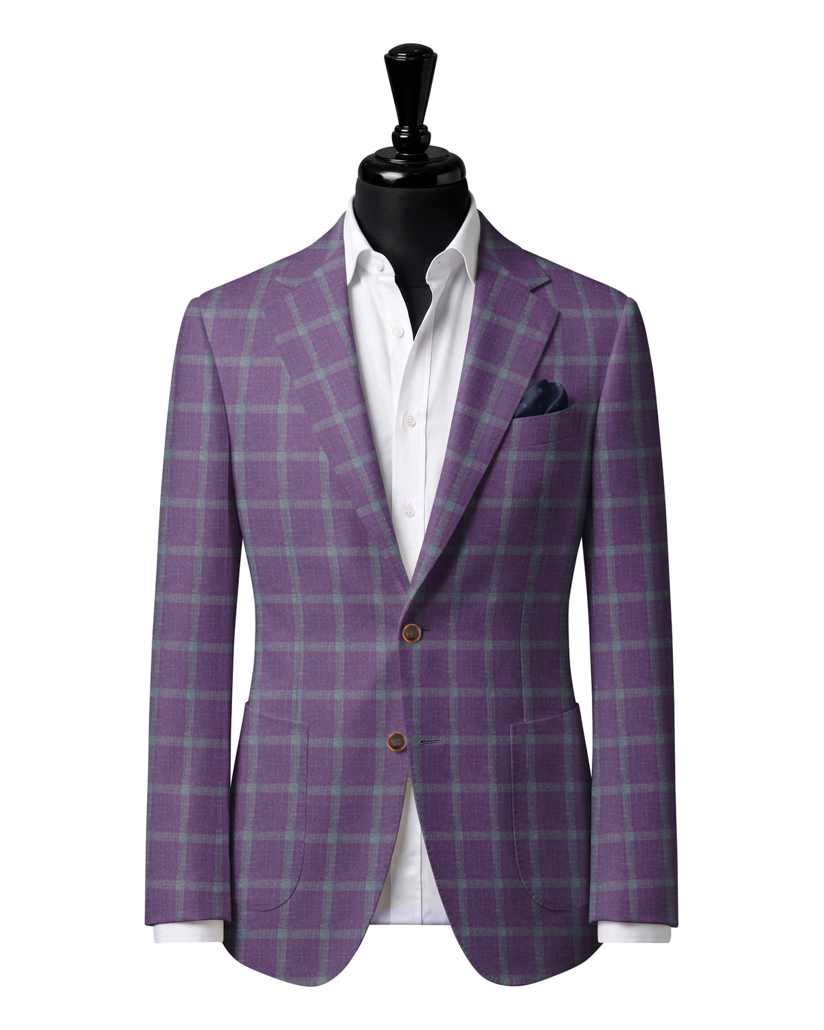 Purple Windowpane Sport Jacket — Gladson 265703 — J4 — two-button notch lapel with patch pockets