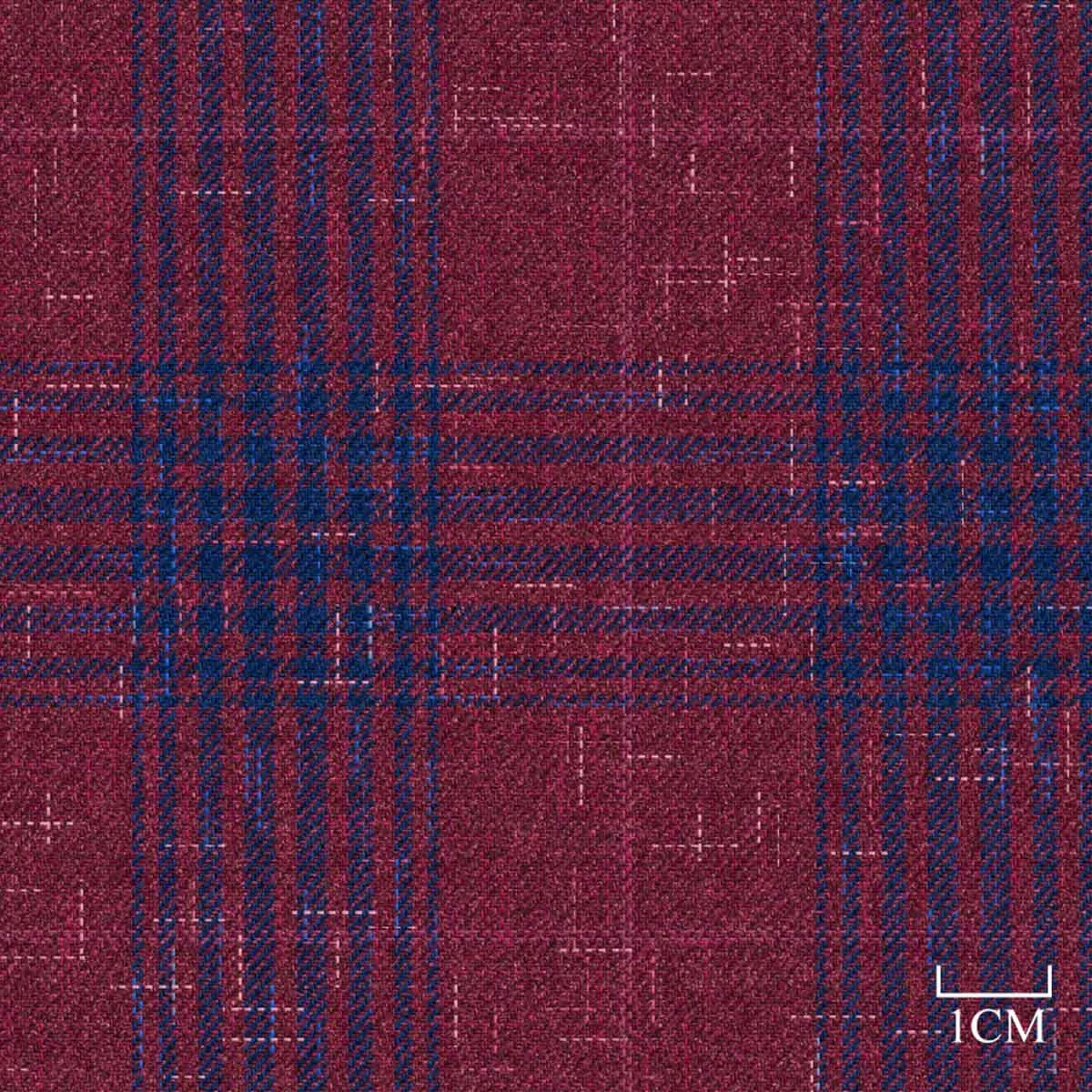 Burgundy Plaid Sport Jacket — Hesworth 824008 — Fabric swatch