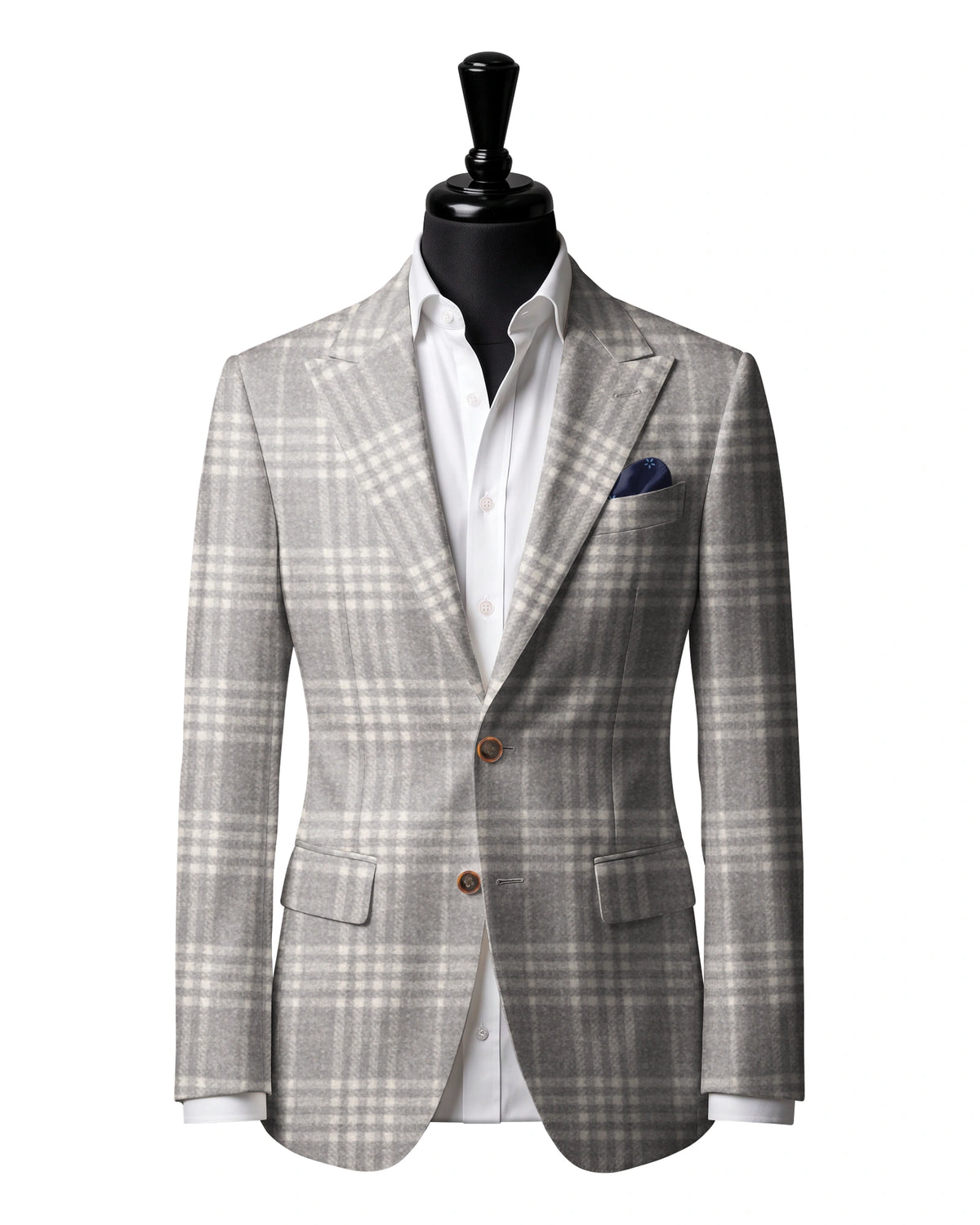 Grey Windowpane Sport Jacket — Matsuki 28913 — J2 — two-button peak lapel with straight flap pockets