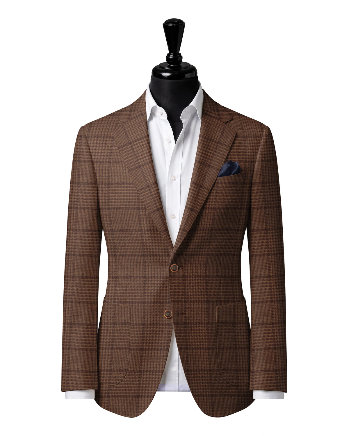 Terracotta Check Sport Jacket — Matsuki 28940 — J4 — two-button notch lapel with patch pockets