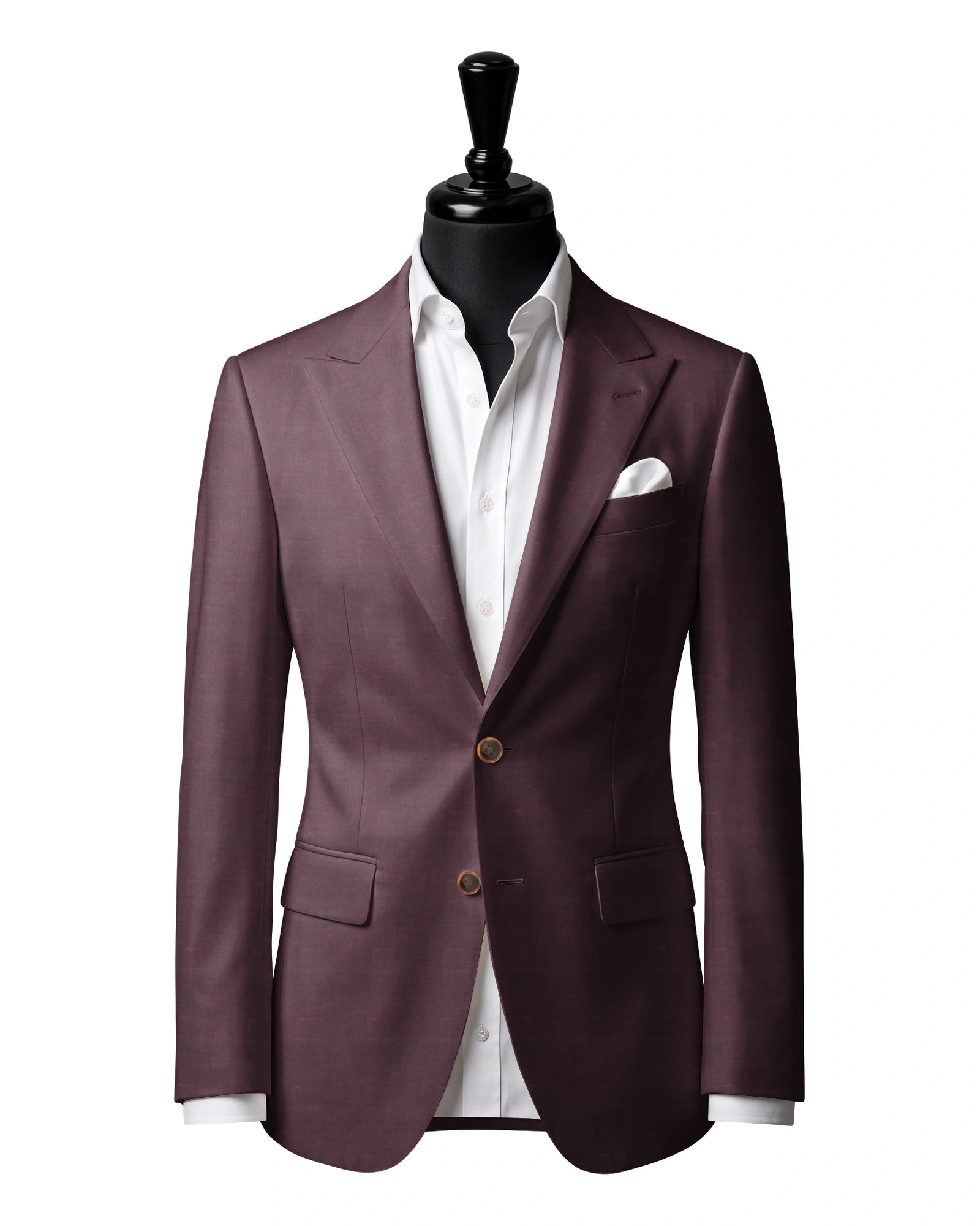 Purple Sport Jacket — J2 — Two-button peak lapel. Straight flap pockets.