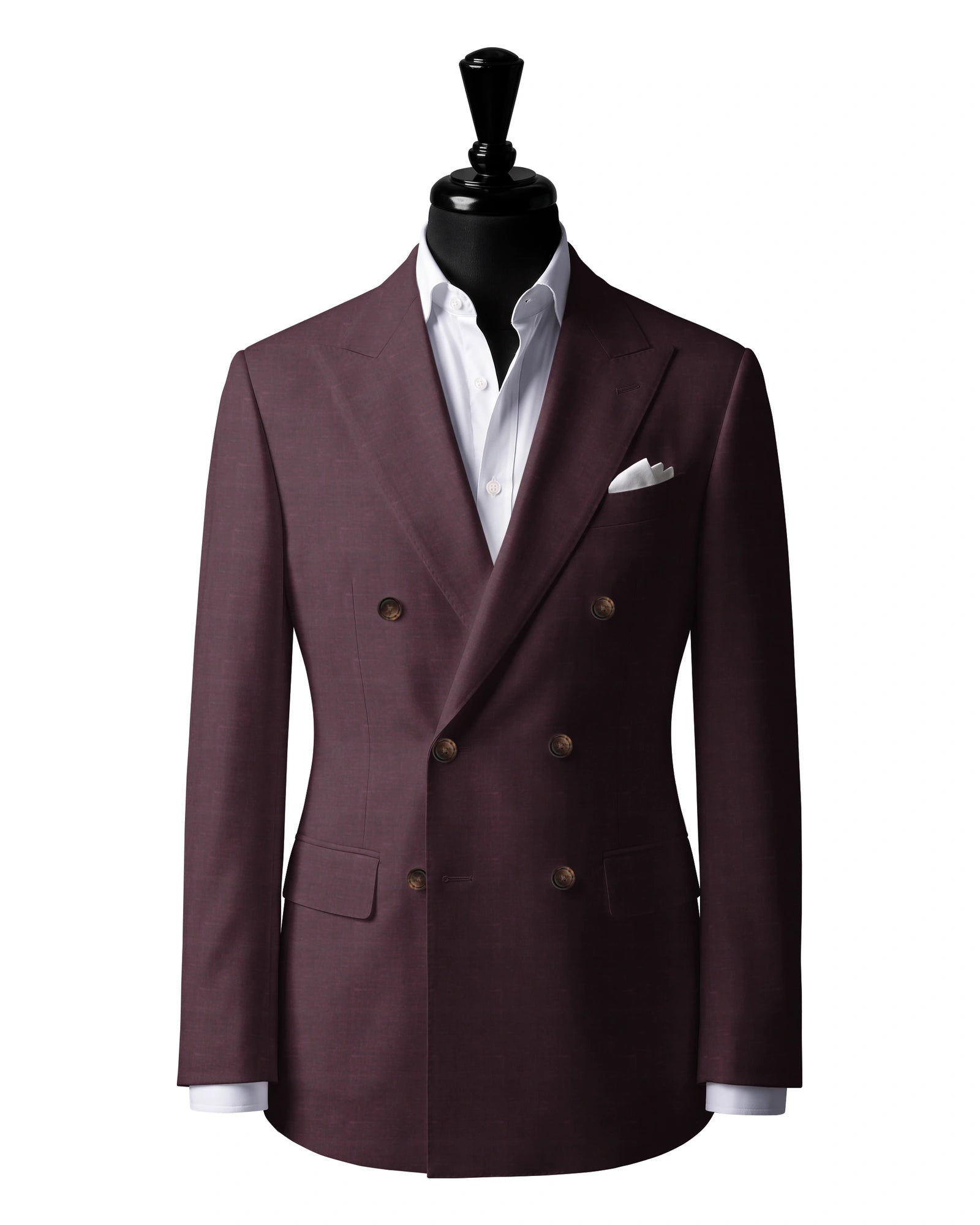Purple Sport Jacket — J3 — 6×2 double breasted. Peak lapels. Six buttons, with two fastening.