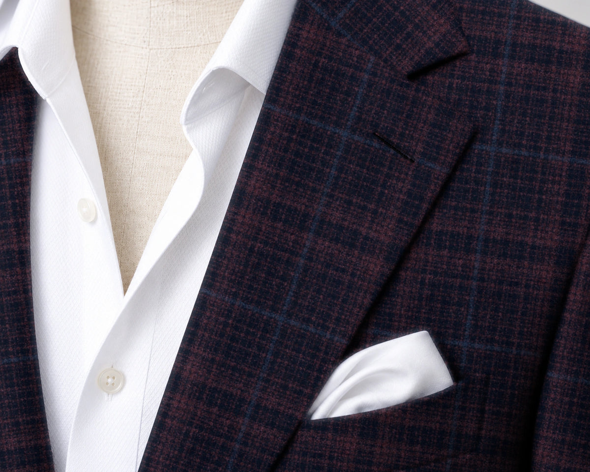Plum windowpane Sport Jacket — fabric detail