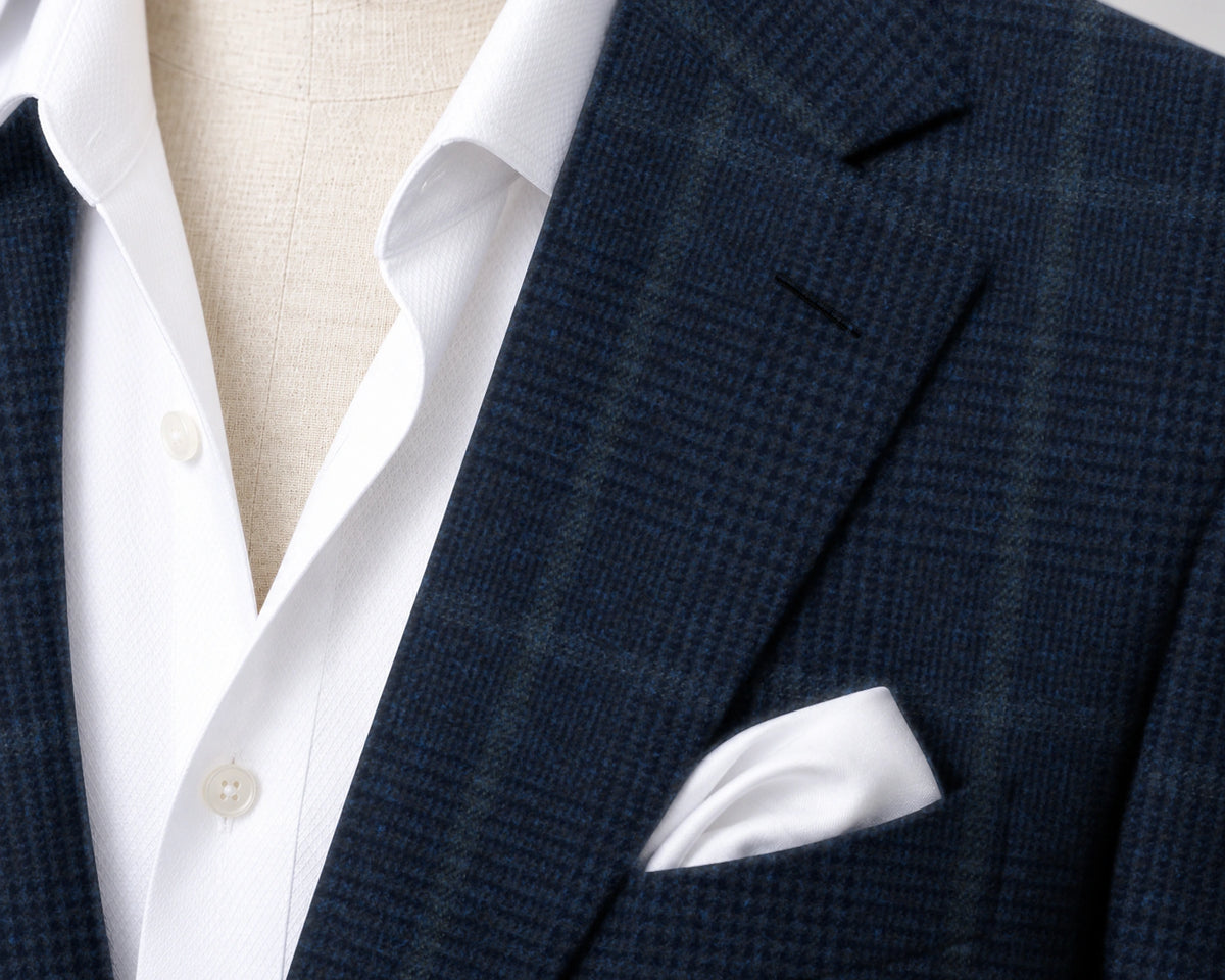 Navy windowpane Sport Jacket — fabric detail