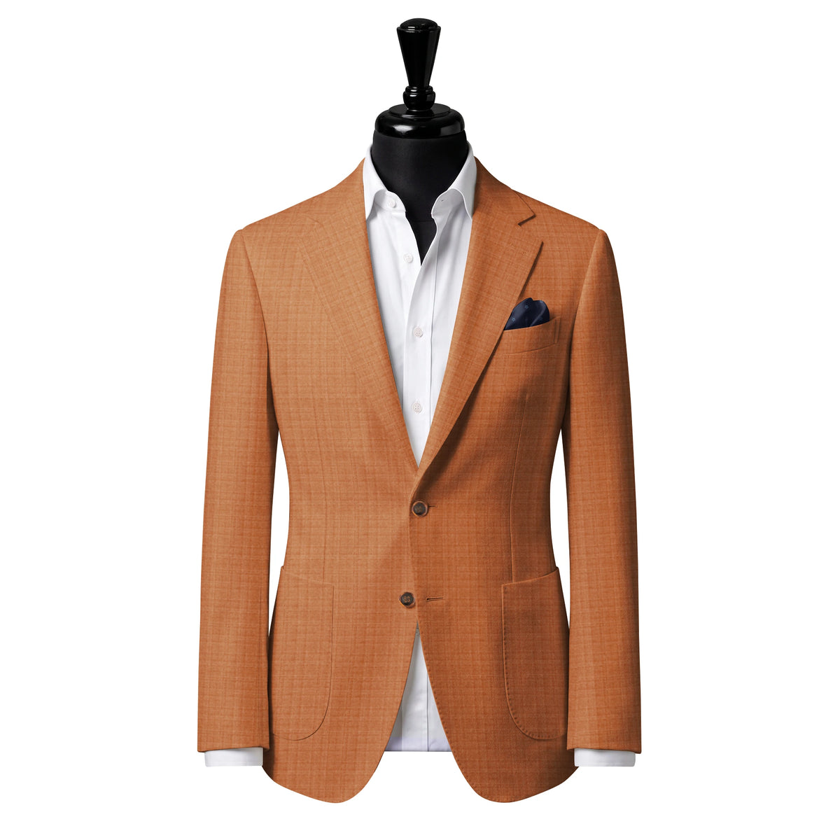 Apricot textured cloth Sport Jacket — J4 — Two-button notch lapel. Patch pockets. Our most popular sport jacket.