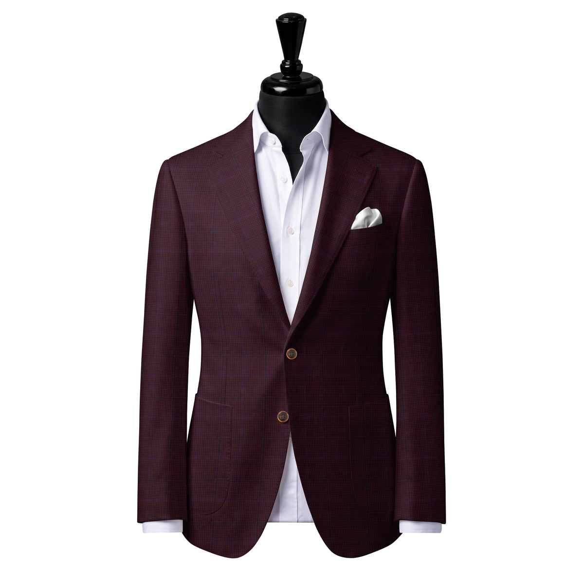 Burgundy & Blue Check Sport Jacket — Style 1