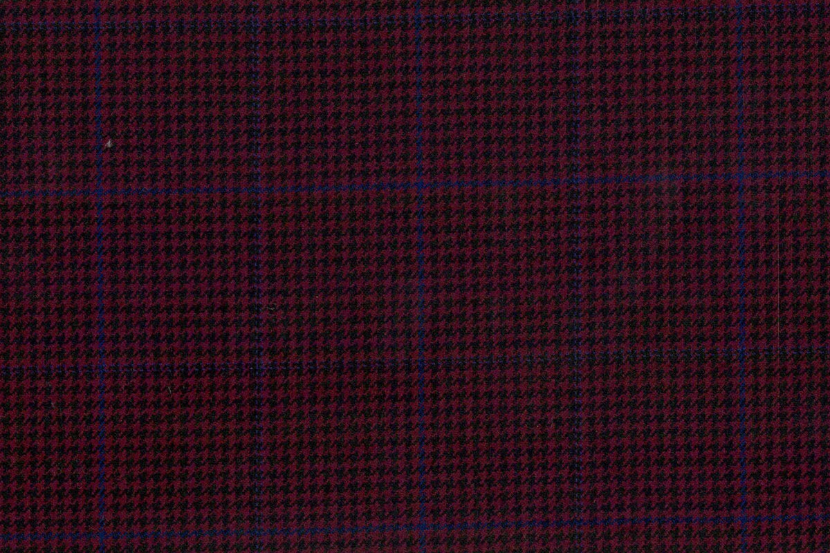 Burgundy & Blue Check Sport Jacket — cloth swatch