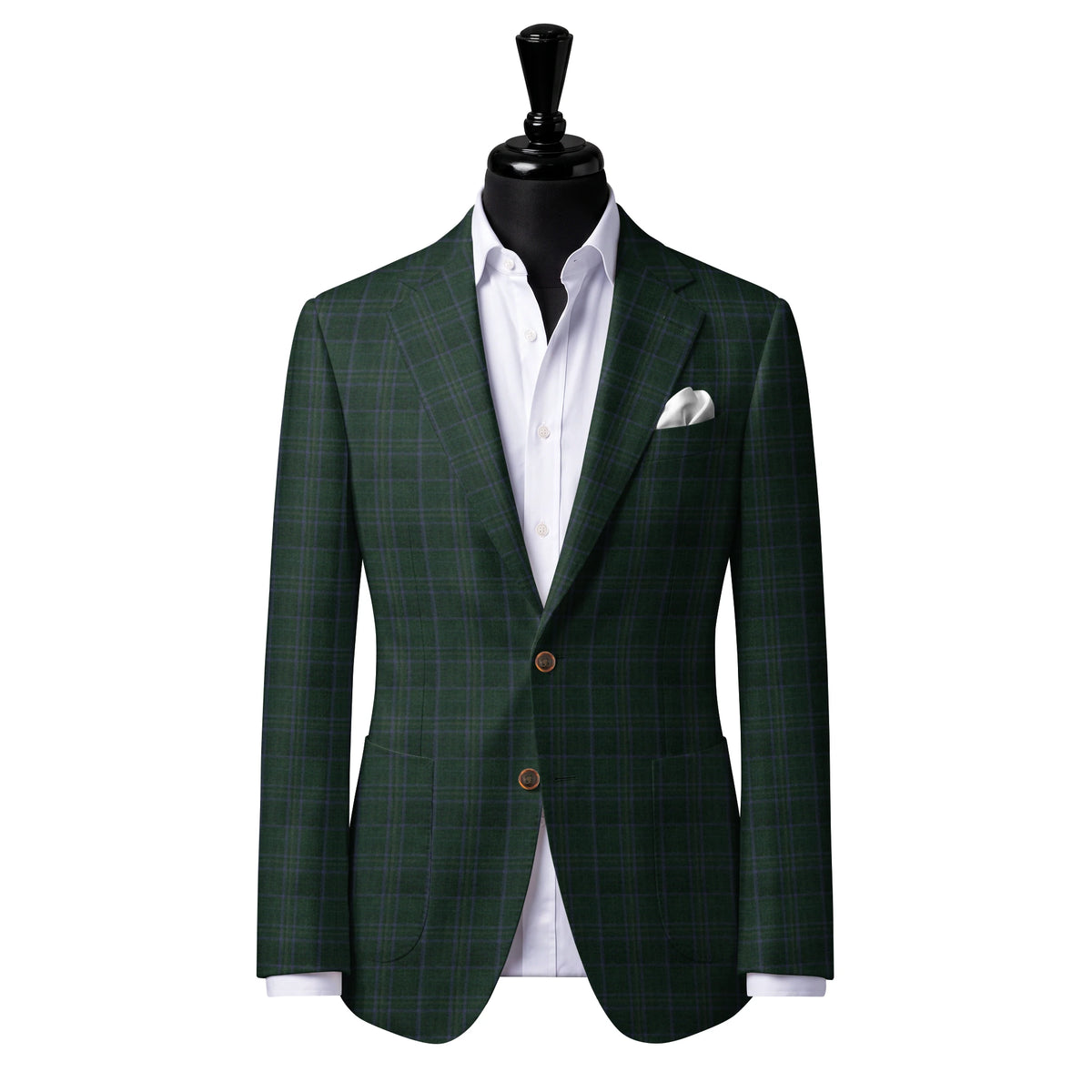 Green & Purple Check Sport Jacket — J4 — Two-button notch lapel. Patch pockets. Our most popular sport jacket.