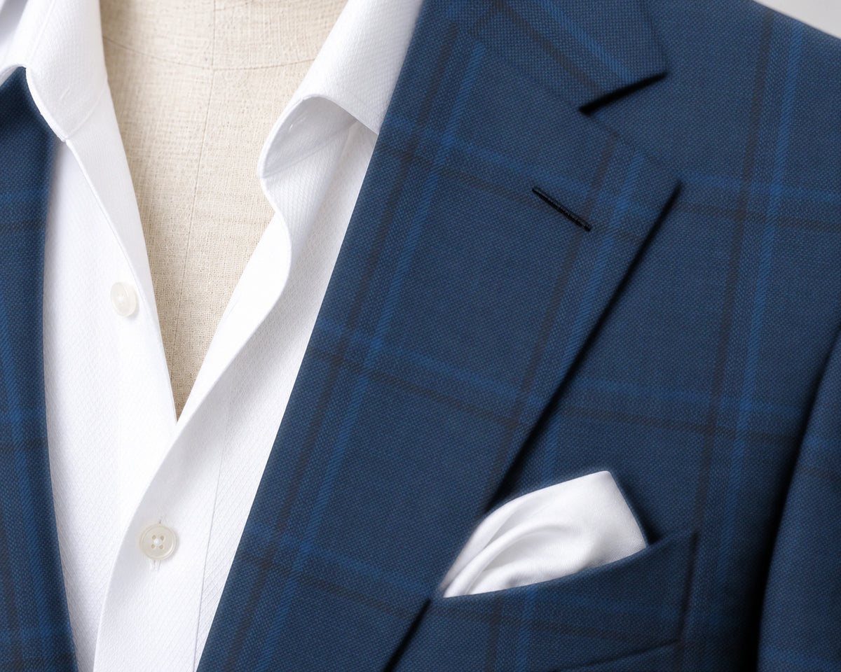 Cobalt Windowpane Sport Jacket — fabric detail