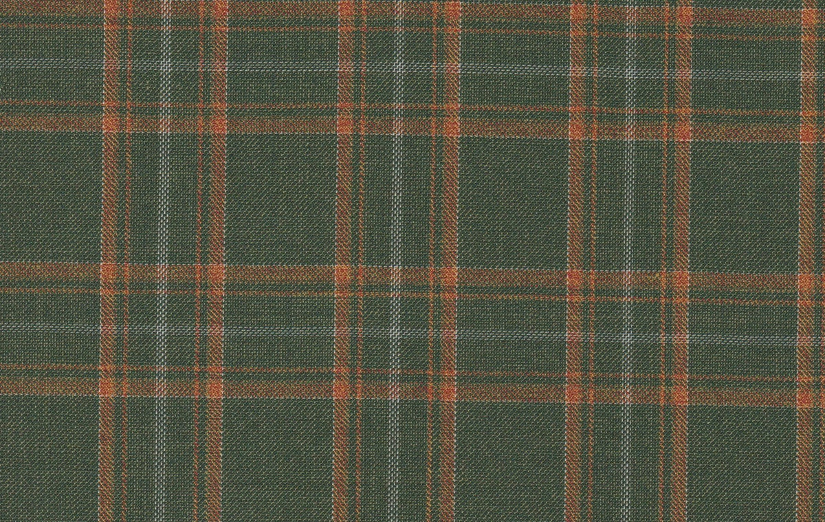 Light Green & Orange Check Sport Jacket — cloth swatch