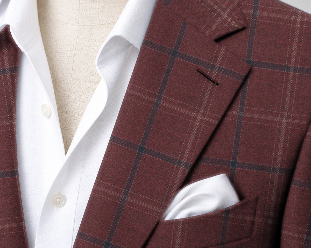 Rust & Blue Windowpane Sport Jacket — fabric detail