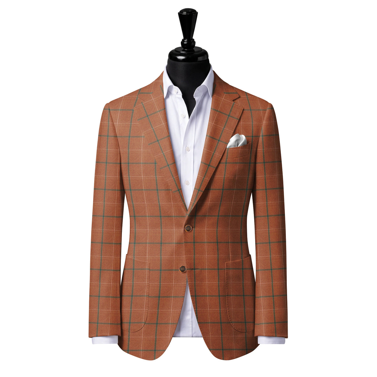 Orange & Green Windowpane Sport Jacket — Style 1