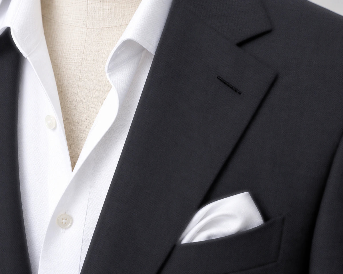 Midnight Navy Suit — fabric detail