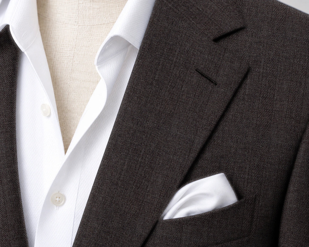 Brown Microtexture Suit — fabric detail