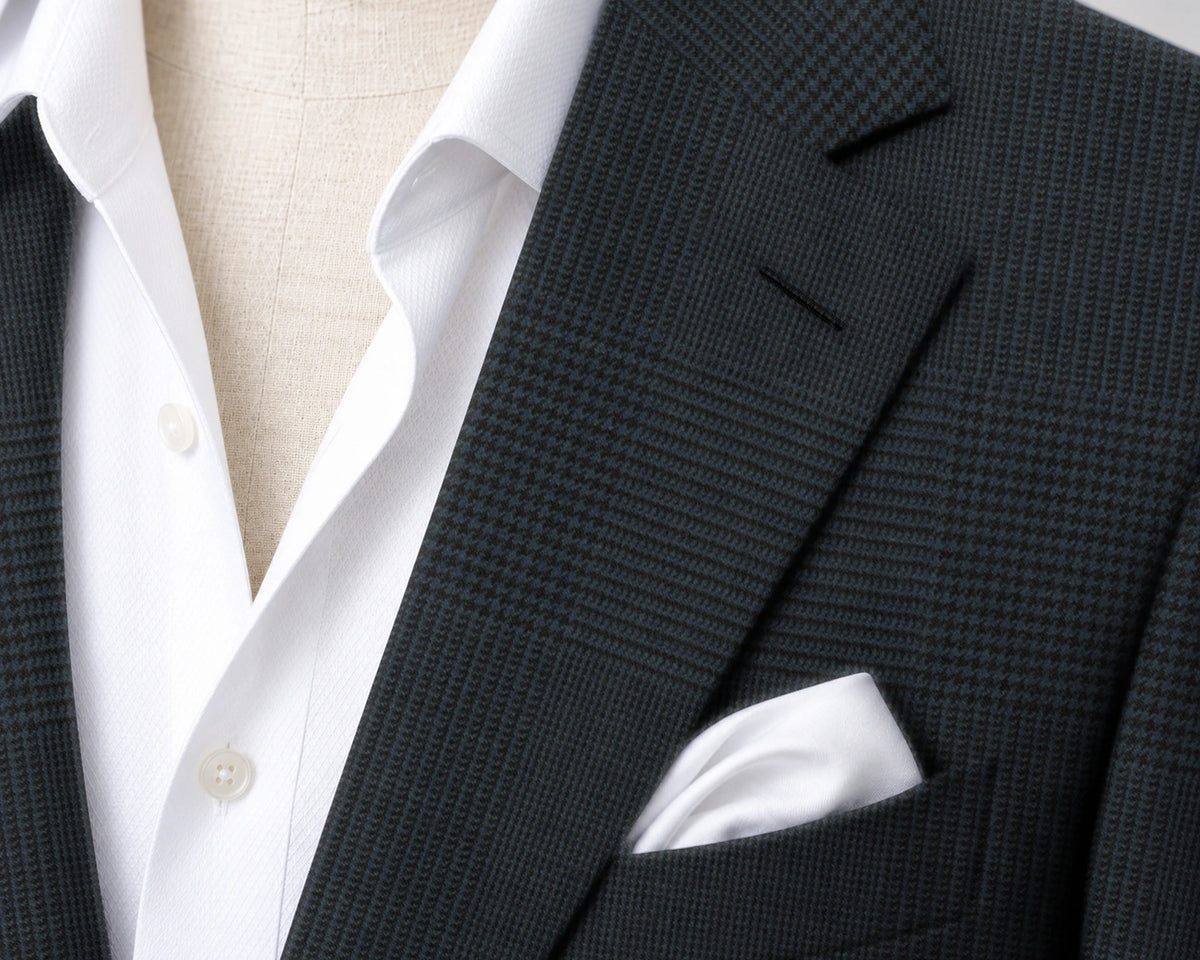 Tallia Navy Microcheck Suit — fabric detail