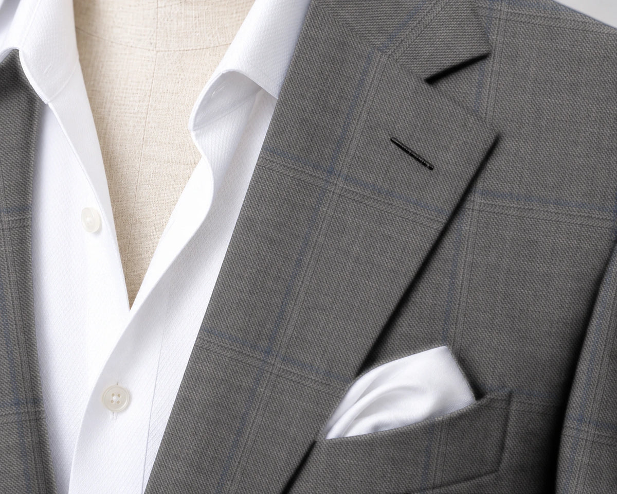 Tallia Grey Windowpane Suit — fabric detail