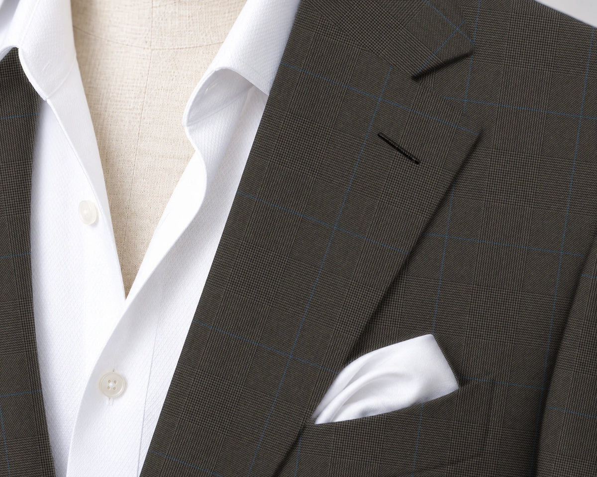 Brown Prince of Wales Suit — fabric detail
