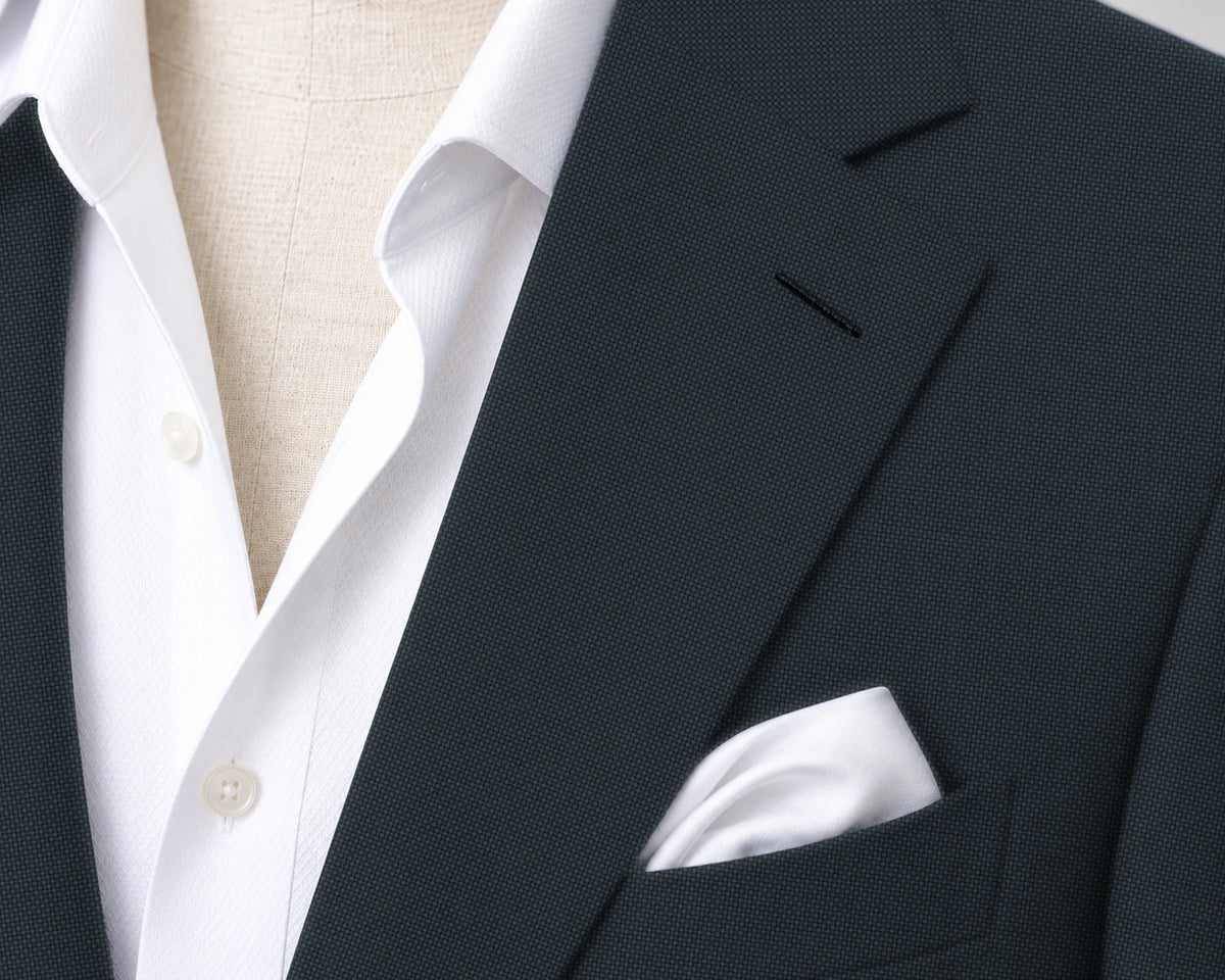 Deep Blue Birdseye Suit — fabric detail