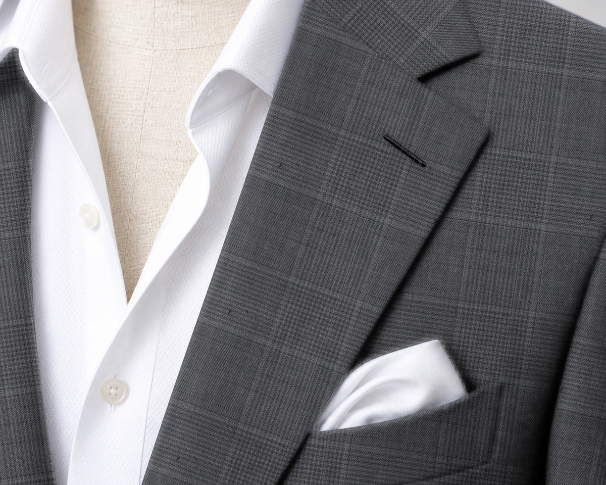 Trofeo Grey Glen Check Suit — fabric detail