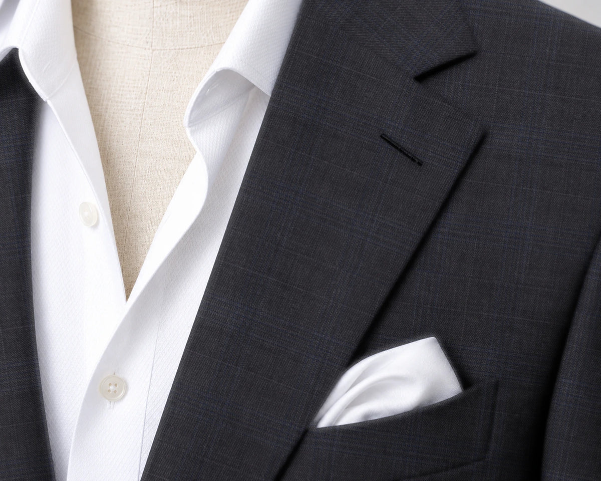 Trofeo Charcoal Windowpane Suit — fabric detail