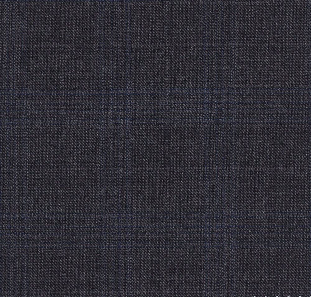 Trofeo Charcoal Windowpane Suit — cloth swatch