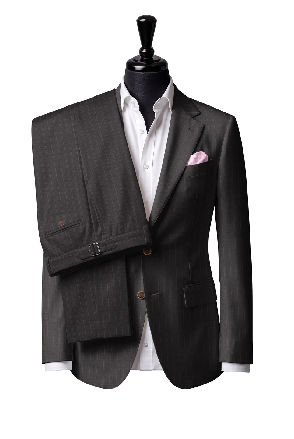 Trofeo Brown Fine Stripe Suit — Style 1
