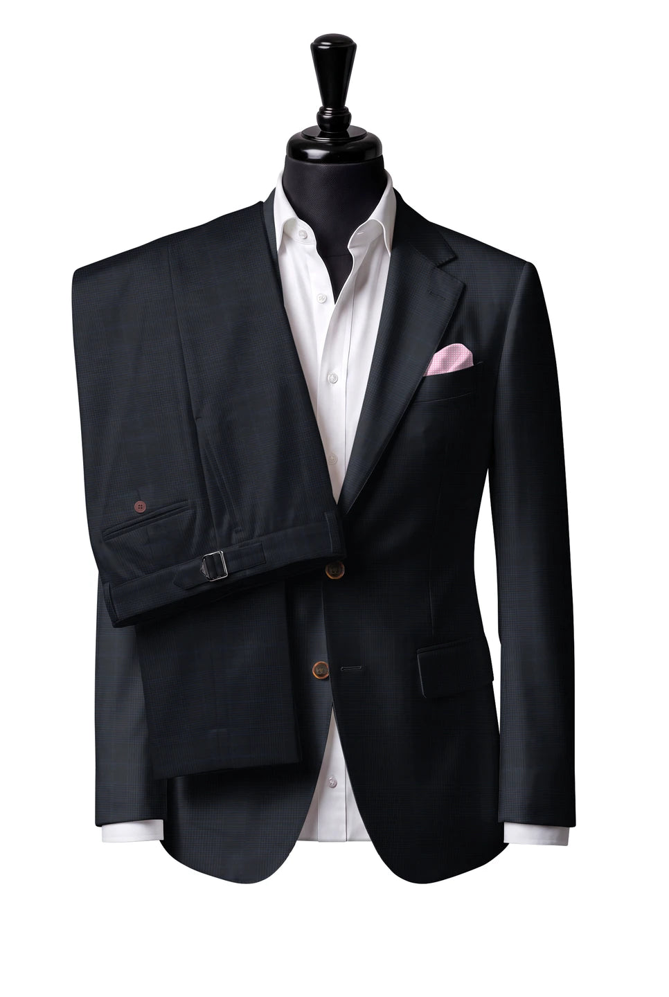 Trofeo Dark Navy Microcheck Suit — Style 1