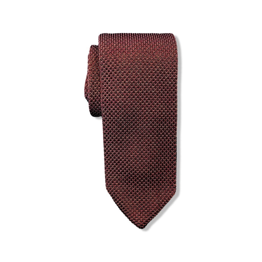 Red Brown Melange Knit Tie